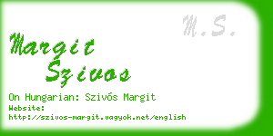 margit szivos business card